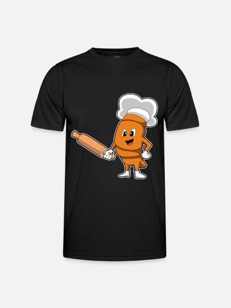 Bread Baker Rolling Pin Baking - Men's Functional T-Shirt - black