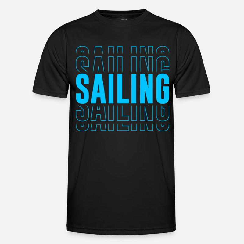 Sailing Typography - Text Stacked Men's Functional T-Shirt