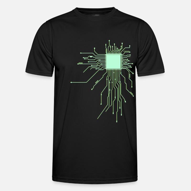 platine Core cpu Computer Nerd pc humor geek code - Männer Funktions-T-Shirt - Schwarz