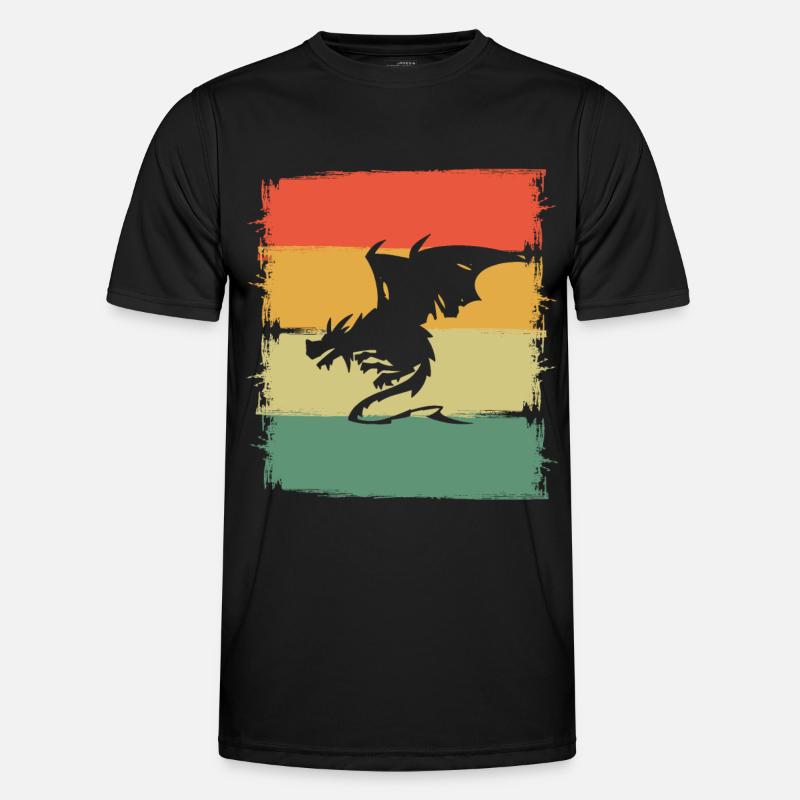 Drache Drachen - Männer Funktions-T-Shirt - Schwarz