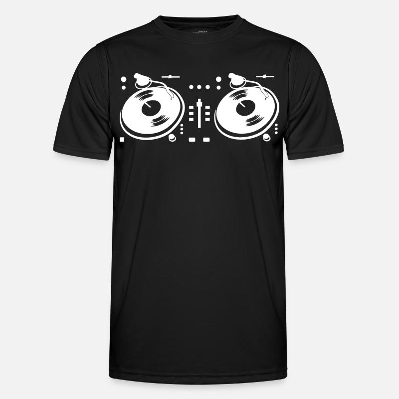 DJ Turntable - Männer Funktions-T-Shirt - Schwarz