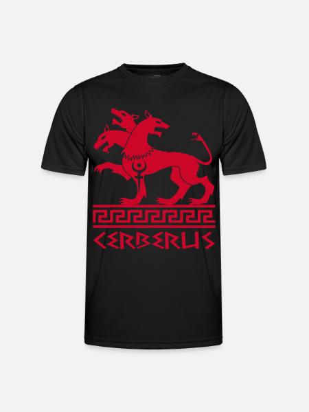 Red cerberus dog - Men's Functional T-Shirt - black