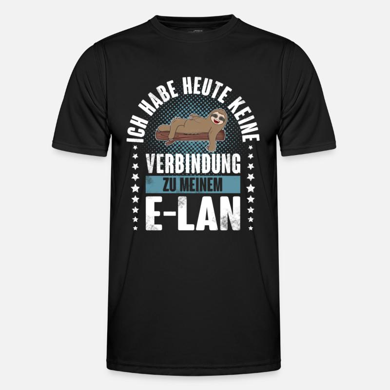 Faultier E Lan - Männer Funktions-T-Shirt - Schwarz