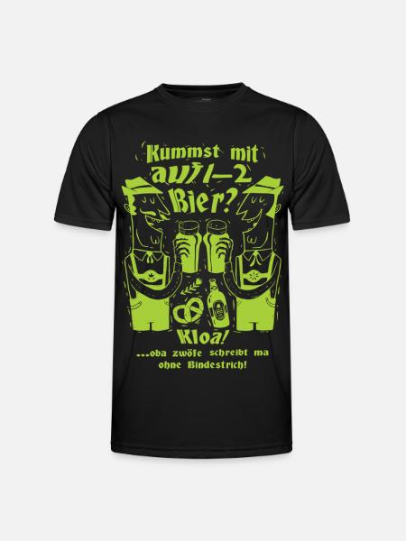 Lustige Biertrinker - Männer Funktions-T-Shirt - Schwarz
