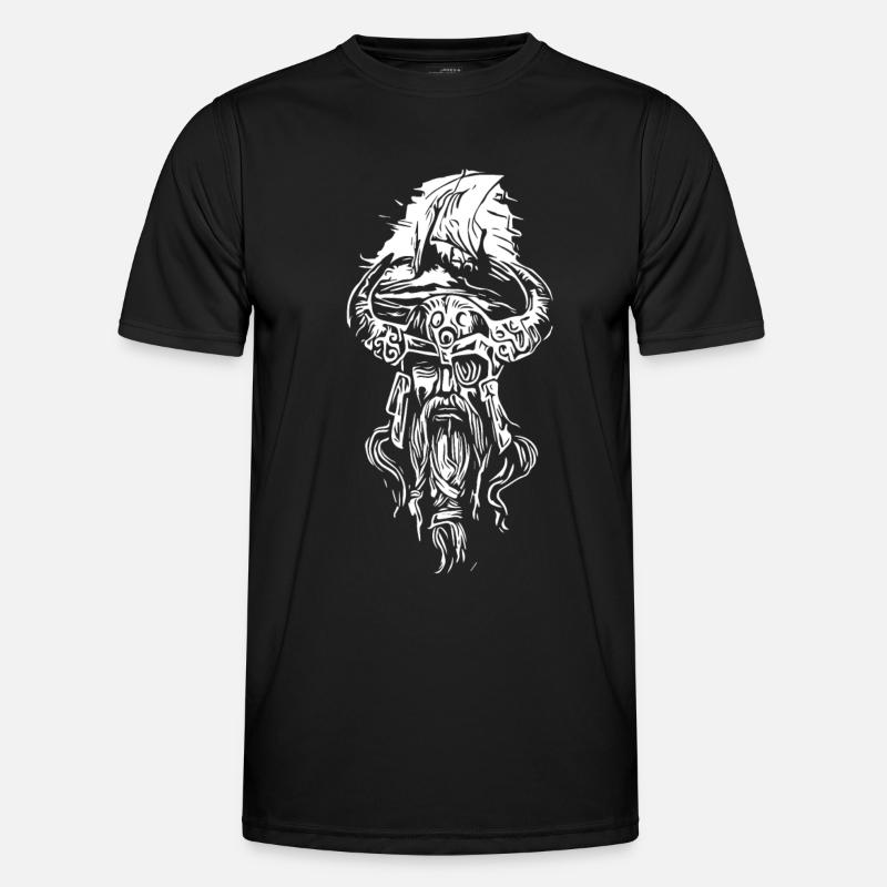 Vikings with sailing ship - Men's Functional T-Shirt - black