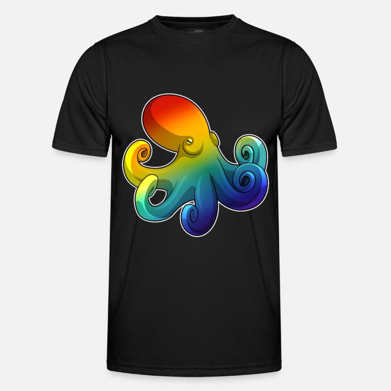 Octopus Rainbow - Men's Functional T-Shirt - black