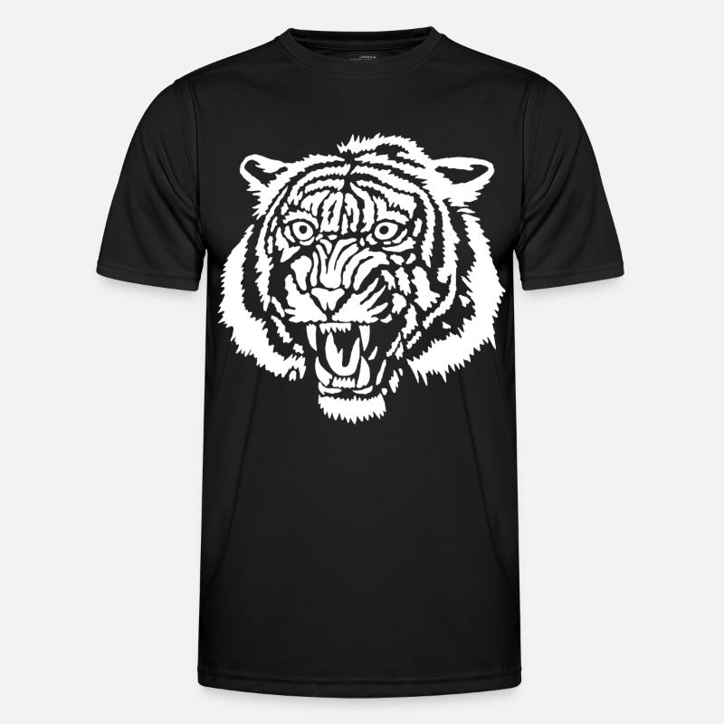Weißer Tiger Graffiti - Männer Funktions-T-Shirt - Schwarz