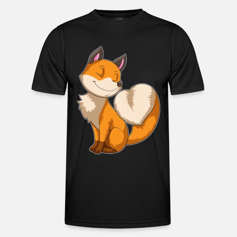 Fuchs mit Herz - Männer Funktions-T-Shirt - Schwarz