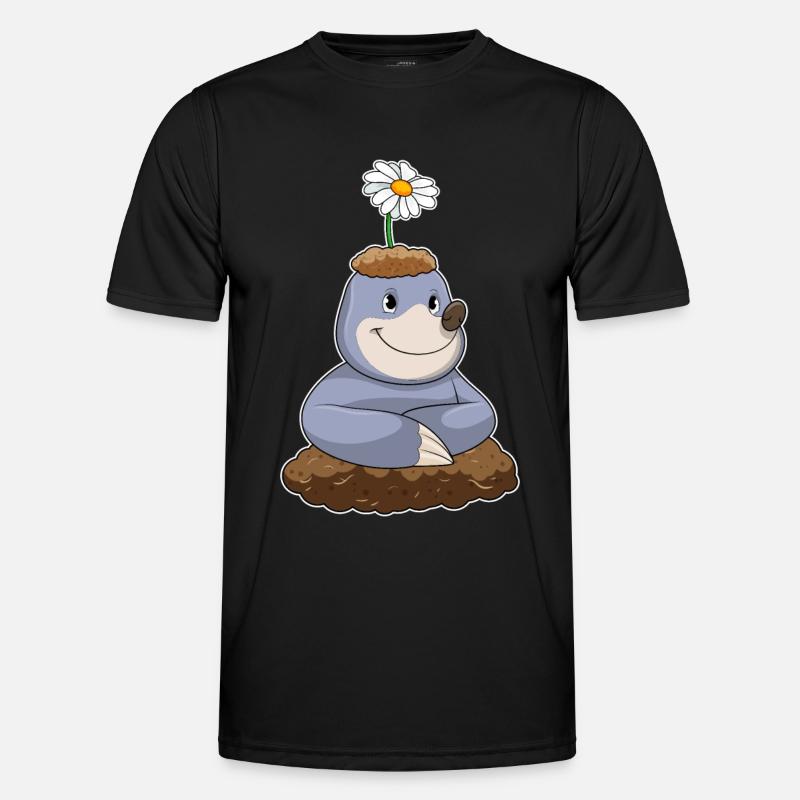 Maulwurf Gänseblümchen - Männer Funktions-T-Shirt - Schwarz