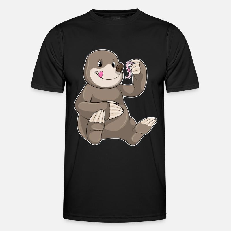 Mole Earthworm - Men's Functional T-Shirt - black