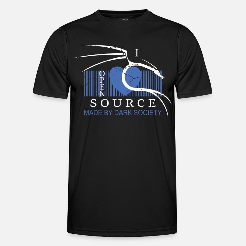 I Love Open Source Software - Männer Funktions-T-Shirt - Schwarz