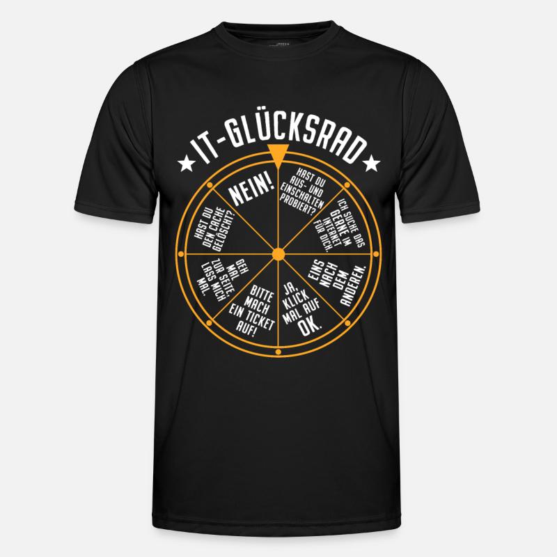 IT Support Glücksrad Service Desk IT Helpdesk Nerd - Männer Funktions-T-Shirt - Schwarz