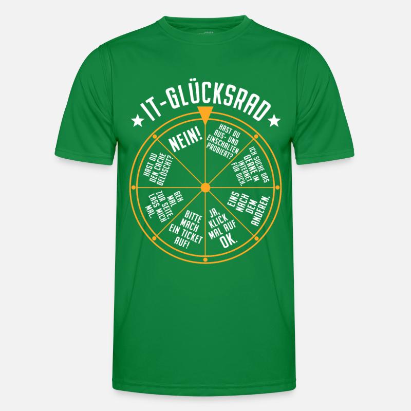 IT Support Glücksrad Service Desk IT Helpdesk Nerd Männer Funktions-T-Shirt