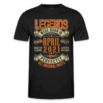 2021 April Geburtstag Legende - Männer Funktions-T-Shirt - Schwarz - Vorne - AI Model Male 178 dark (178cm)