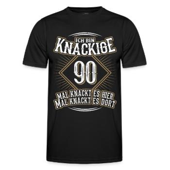90. Geburtstag Lustig Geschenk - Männer Funktions-T-Shirt - Schwarz - Vorne - AI Model Male 178 dark (178cm)