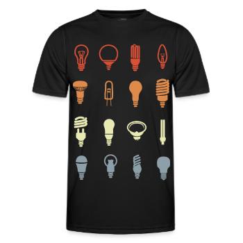 Light bulb sockets - Men's Functional T-Shirt - black - Front - AI Model Male 178 dark (178cm)