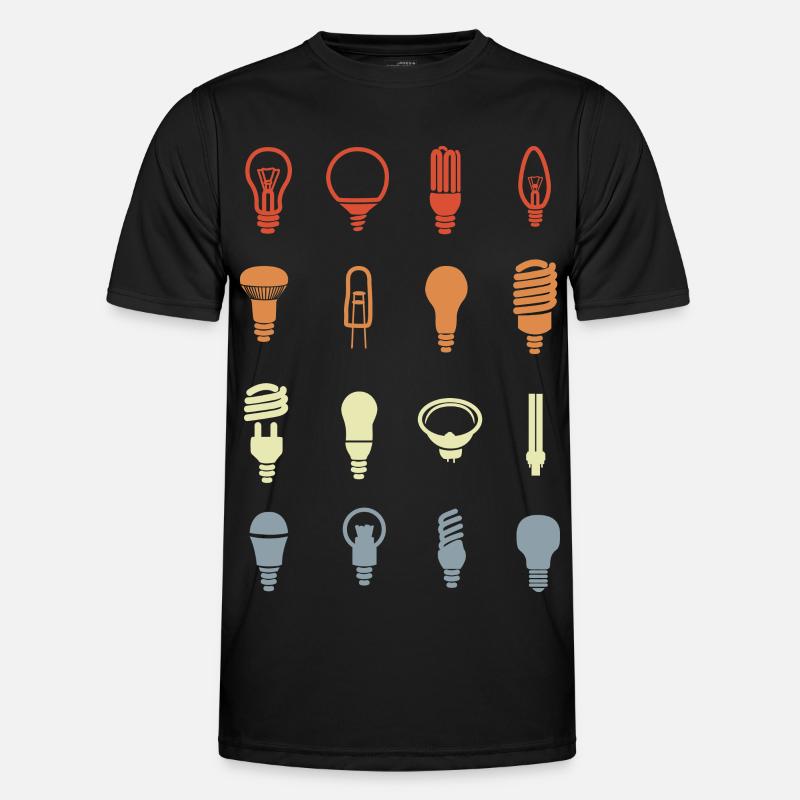 Light bulb sockets - Men's Functional T-Shirt - black