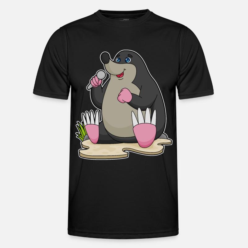 Mole Singer Microphone Singing - Men's Functional T-Shirt - black