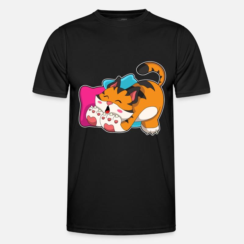 Tiger müde - Männer Funktions-T-Shirt - Schwarz