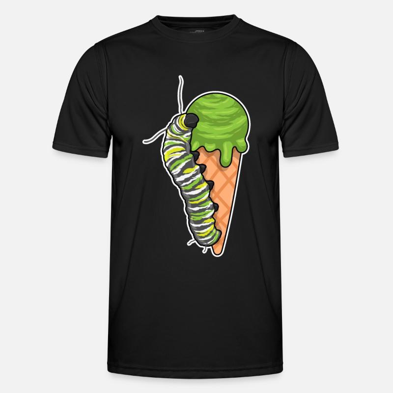 Raupe Eis - Männer Funktions-T-Shirt - Schwarz