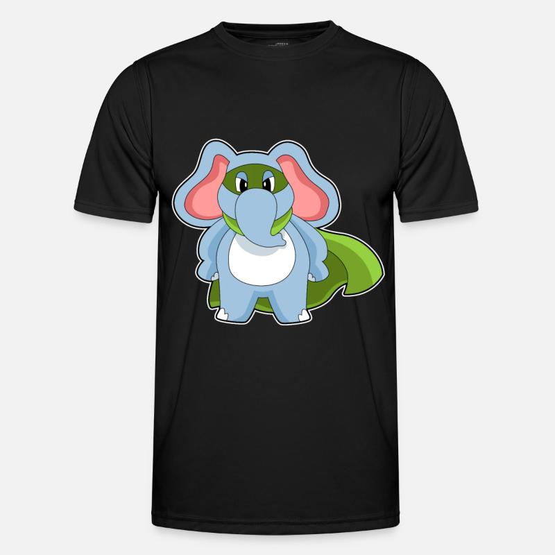 Elefant Held - Männer Funktions-T-Shirt - Schwarz
