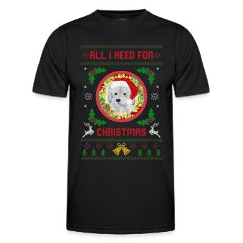 Tout ce dont j’ai besoin pour Noël est mon chien Noël moche - T-shirt sport Homme - noir - Devant - AI Model Male 178 dark (178cm)