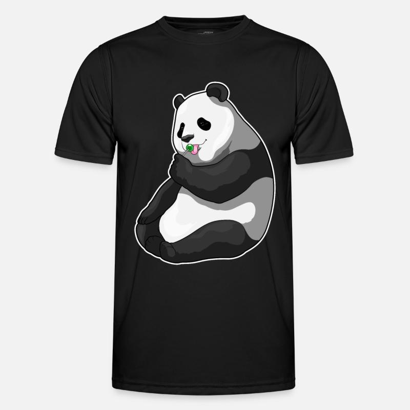 Panda Lutscher - Männer Funktions-T-Shirt - Schwarz