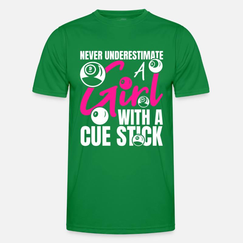 Mädchen mit Billardqueue Männer Funktions-T-Shirt