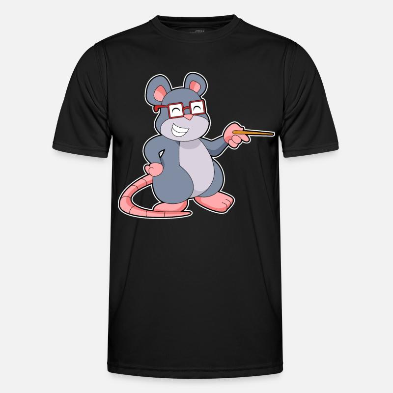 Mouse Teacher Pointer School - Men's Functional T-Shirt - black