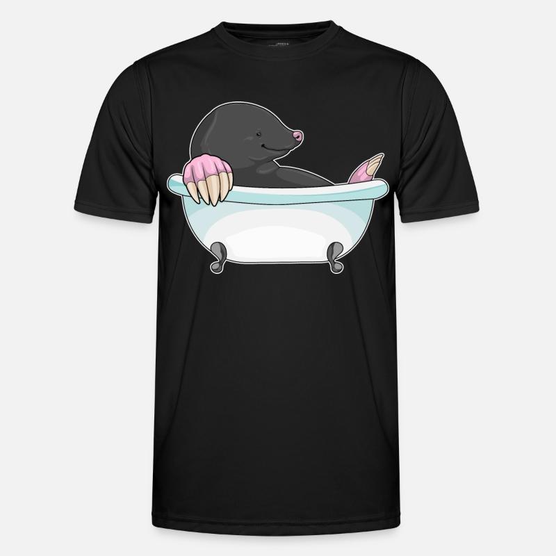 Mole Bathing Bathtub - Men's Functional T-Shirt - black