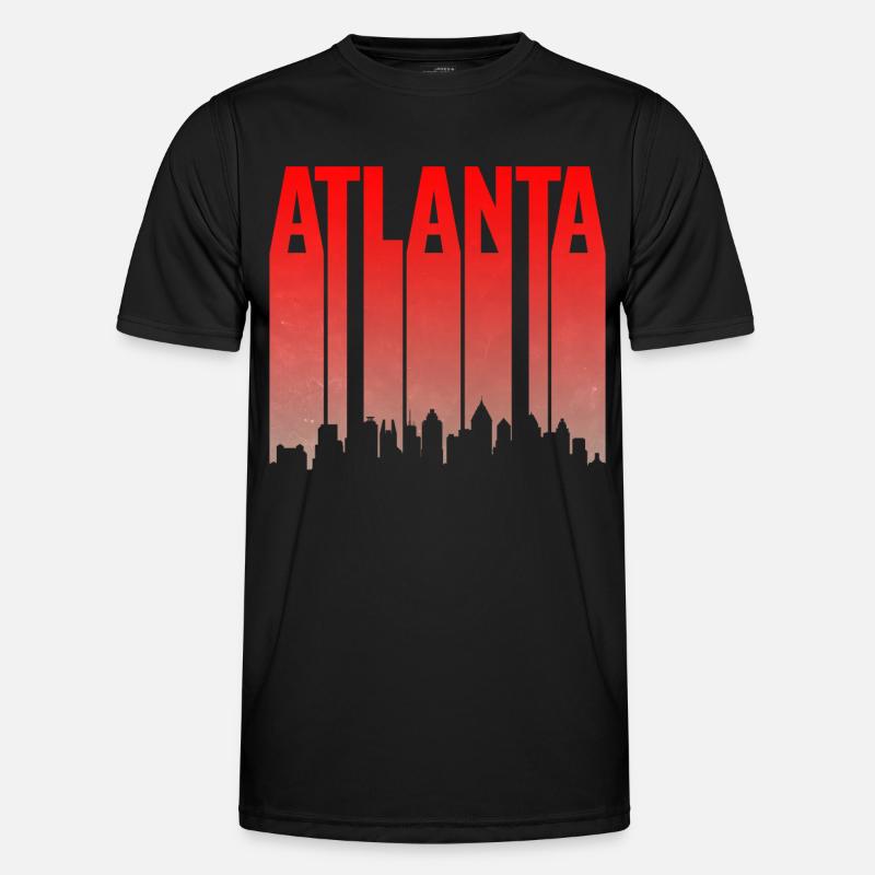 Atlanta Skyline Gradient Männer Funktions-T-Shirt