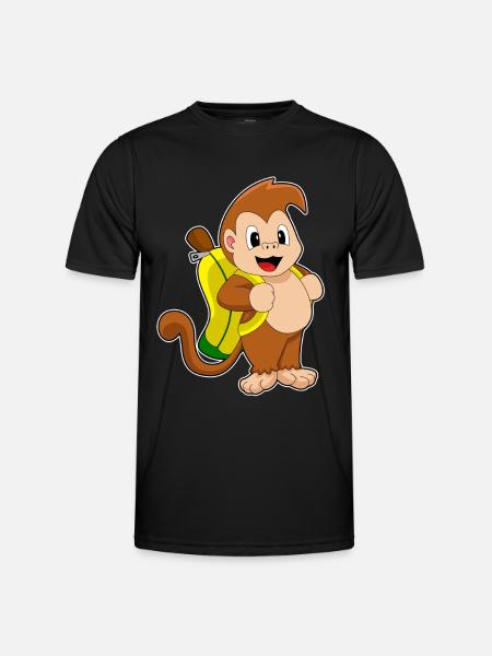 Affe Banane - Männer Funktions-T-Shirt - Schwarz