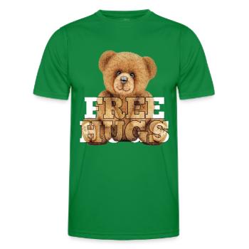 Teddy Gratis Umarmungen Geschenk - Männer Funktions-T-Shirt - Kelly Green - Vorne - AI Model Male 178 dark (178cm)