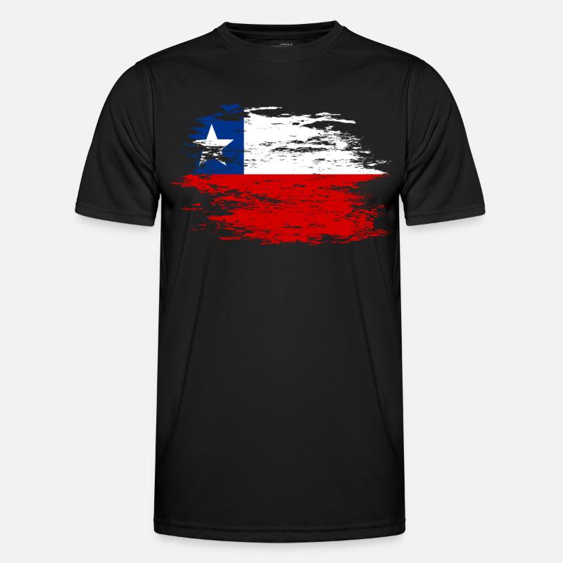 Chile flag used - Men's Functional T-Shirt - black
