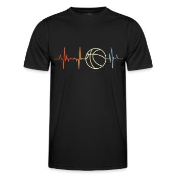 Basketball Herzschlag - Männer Funktions-T-Shirt - Schwarz - Vorne - AI Model Male 178 dark (178cm)
