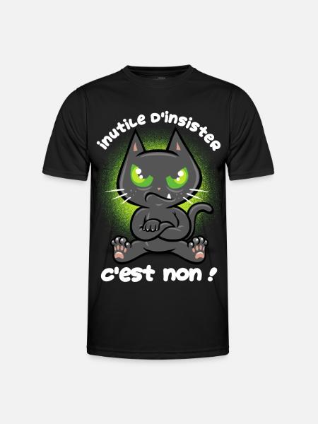 Chat têtu - T-shirt sport Homme - noir