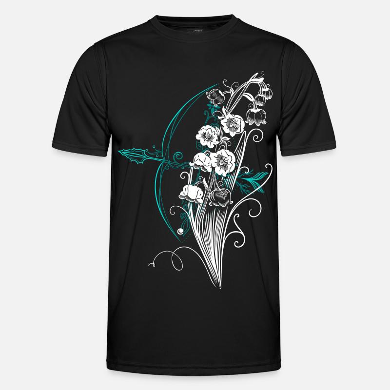 Maiglöckchen Pfeil Bogen - Männer Funktions-T-Shirt - Schwarz
