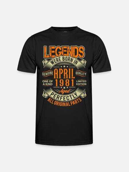 1981 April Birthday Legend - Men's Functional T-Shirt - black