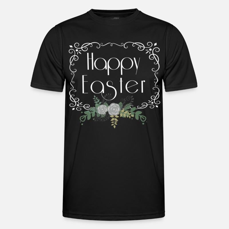 Happy Easter - Männer Funktions-T-Shirt - Schwarz