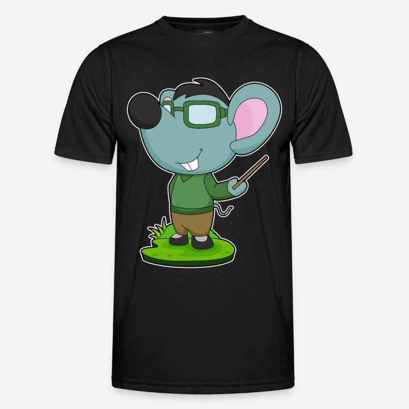 Mouse Teacher Pointer School - Men's Functional T-Shirt - black