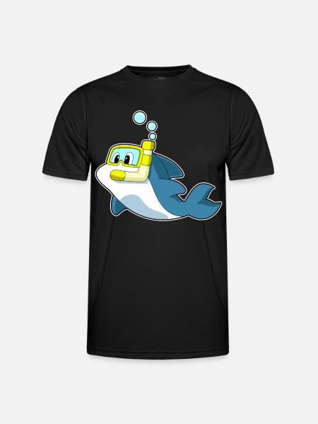 Dolphin Diver Snorkel Diving - Men's Functional T-Shirt - black