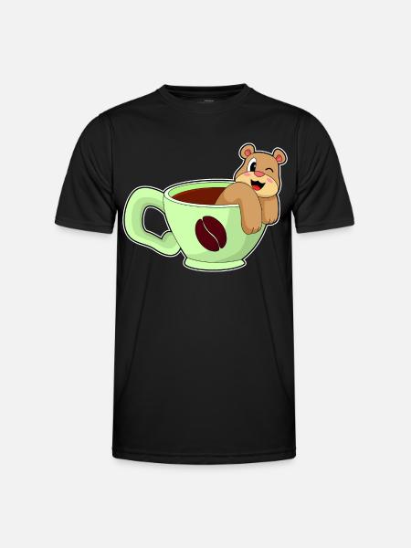 Bear cup of coffee - Men's Functional T-Shirt - black