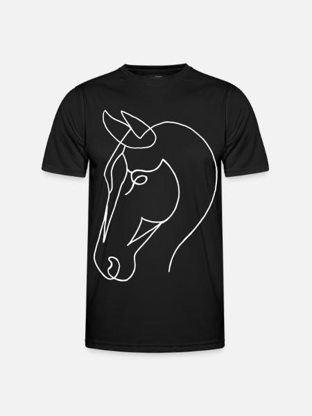 Esquisse du cheval blanc - T-shirt sport Homme - noir