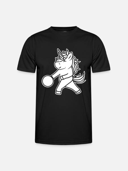 Einhorn Bowler Kinder - Männer Funktions-T-Shirt - Schwarz