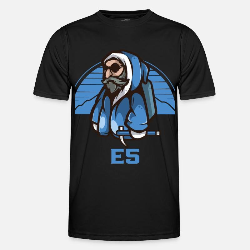 Alpenüberquerung E5 Alpenüberquerer - Männer Funktions-T-Shirt - Schwarz
