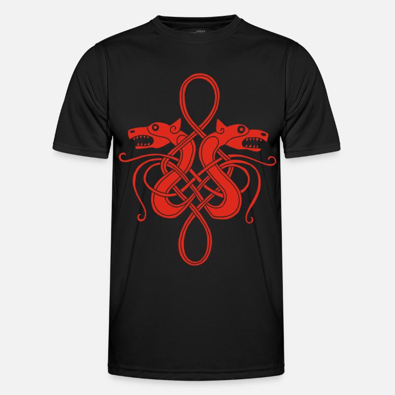 Rote Wikinger-Hydra Männer Funktions-T-Shirt
