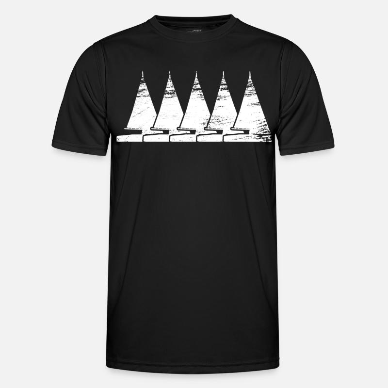 Sailing Ship Drawing - Men's Functional T-Shirt - black