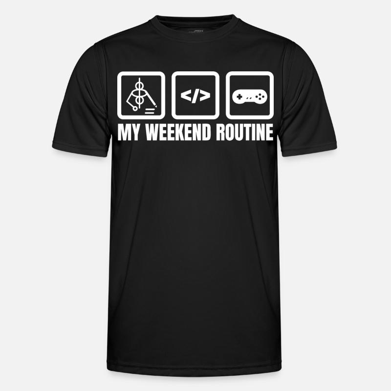 My Weekend Routine - Men's Functional T-Shirt - black