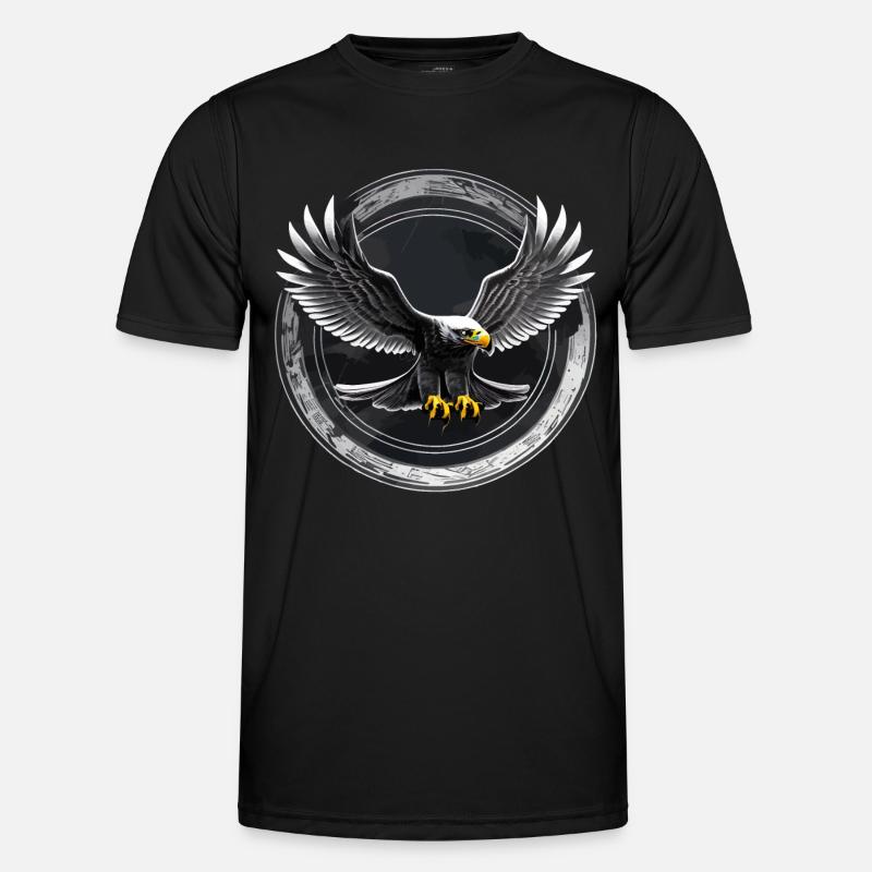 Eagle logo in circle - Men's Functional T-Shirt - black