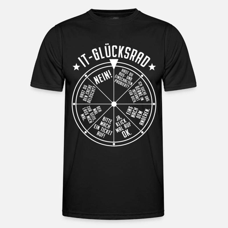 IT Support Glücksrad Service Desk IT Helpdesk Nerd - Männer Funktions-T-Shirt - Schwarz